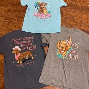 Simply Southern Kids Tees - Blue, Gray, Pink